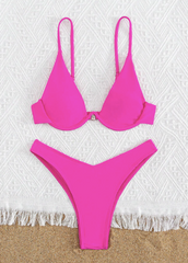 Neon Pink Solid Bikini