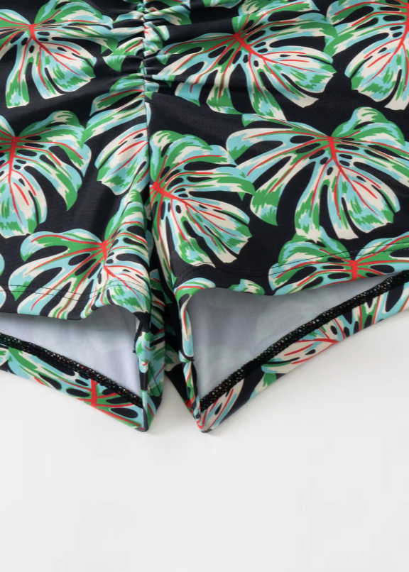 Black & Green Swimwear with Shrug