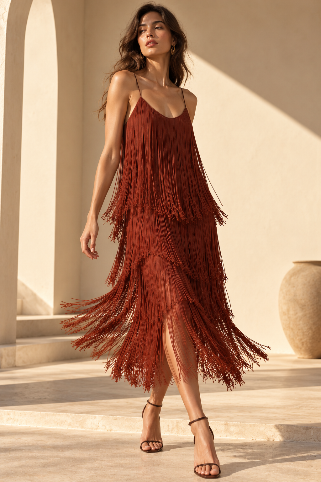 Maroon Tassel Dress