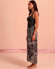 Black Printed Sarong