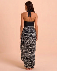 Black Printed Sarong