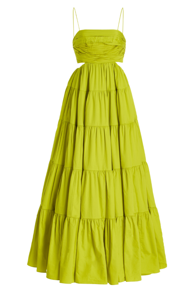 Lime Tiered Maxi Dress WomanLikeU Lime Tiered Maxi Dress WomanLikeU
