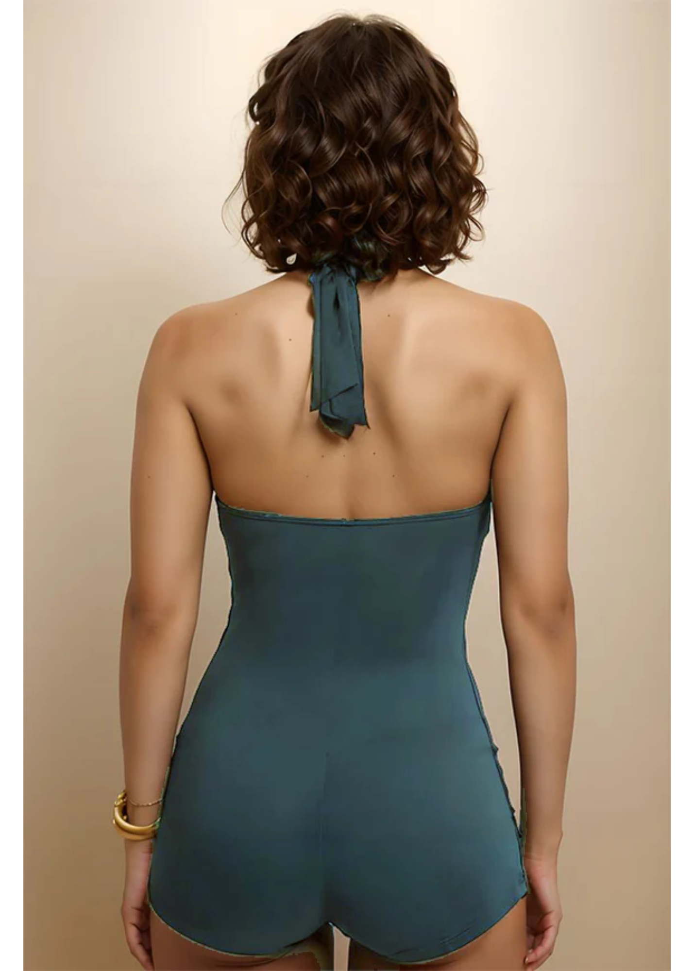 Teal Padded monokini with Full Coverage