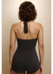 Black Padded monokini with Full Coverage