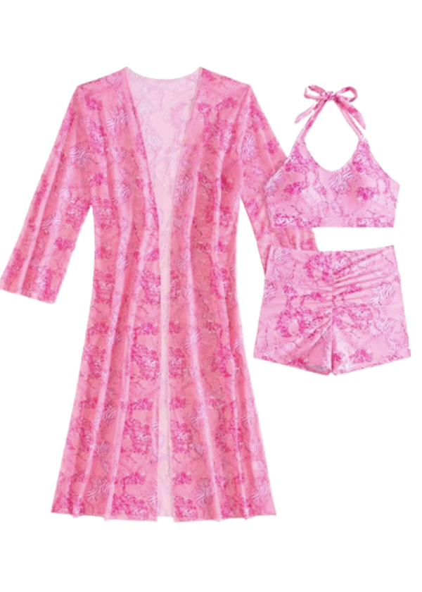 Pink Swimwear with Shrug