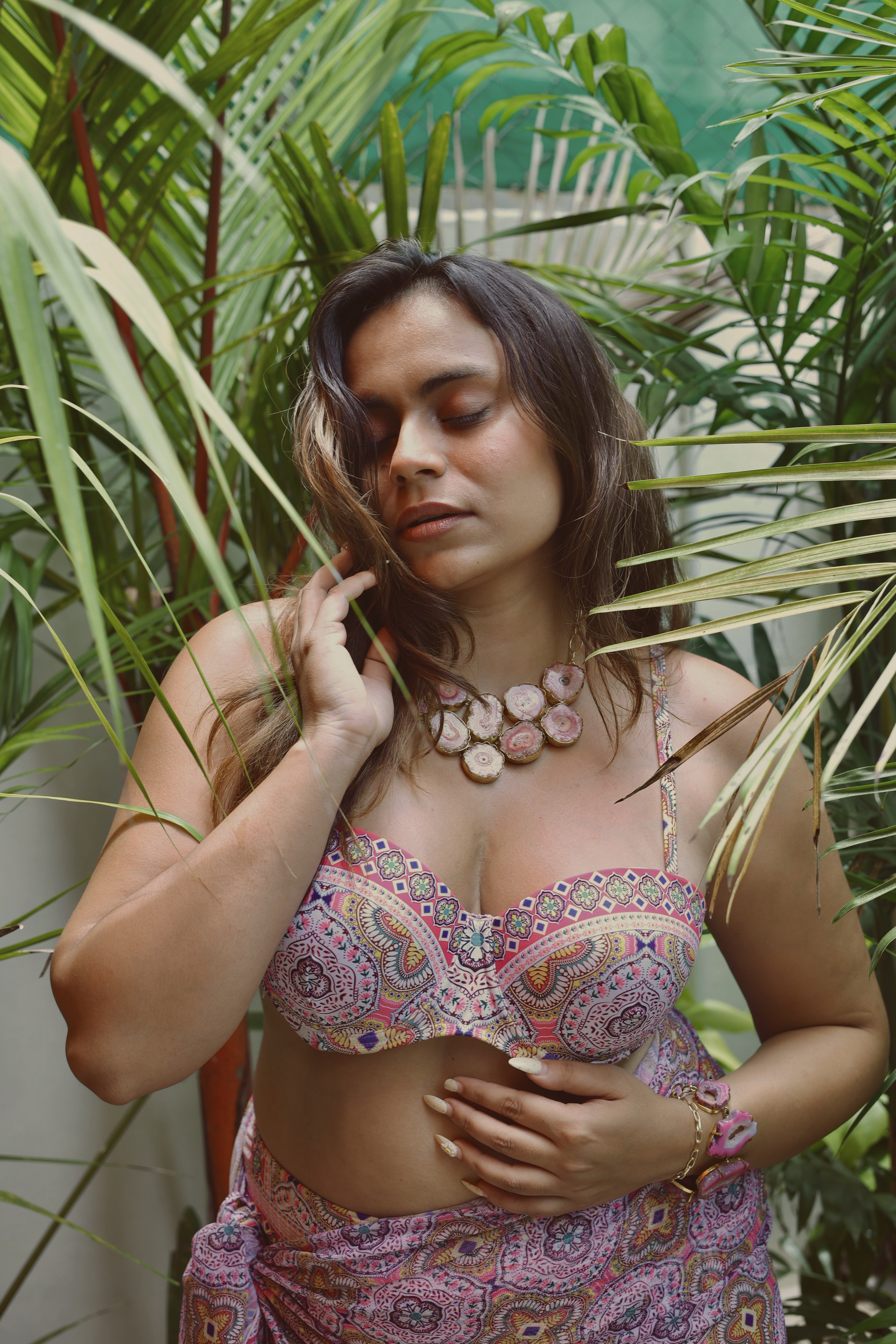 Printed bikini with a Sarong