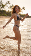 Black & white Bikini Set with Sarong