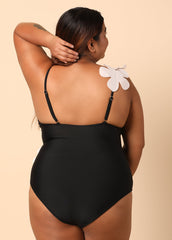 Black 3D Floral Monokini