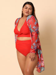 Red Bikini with a Shrug
