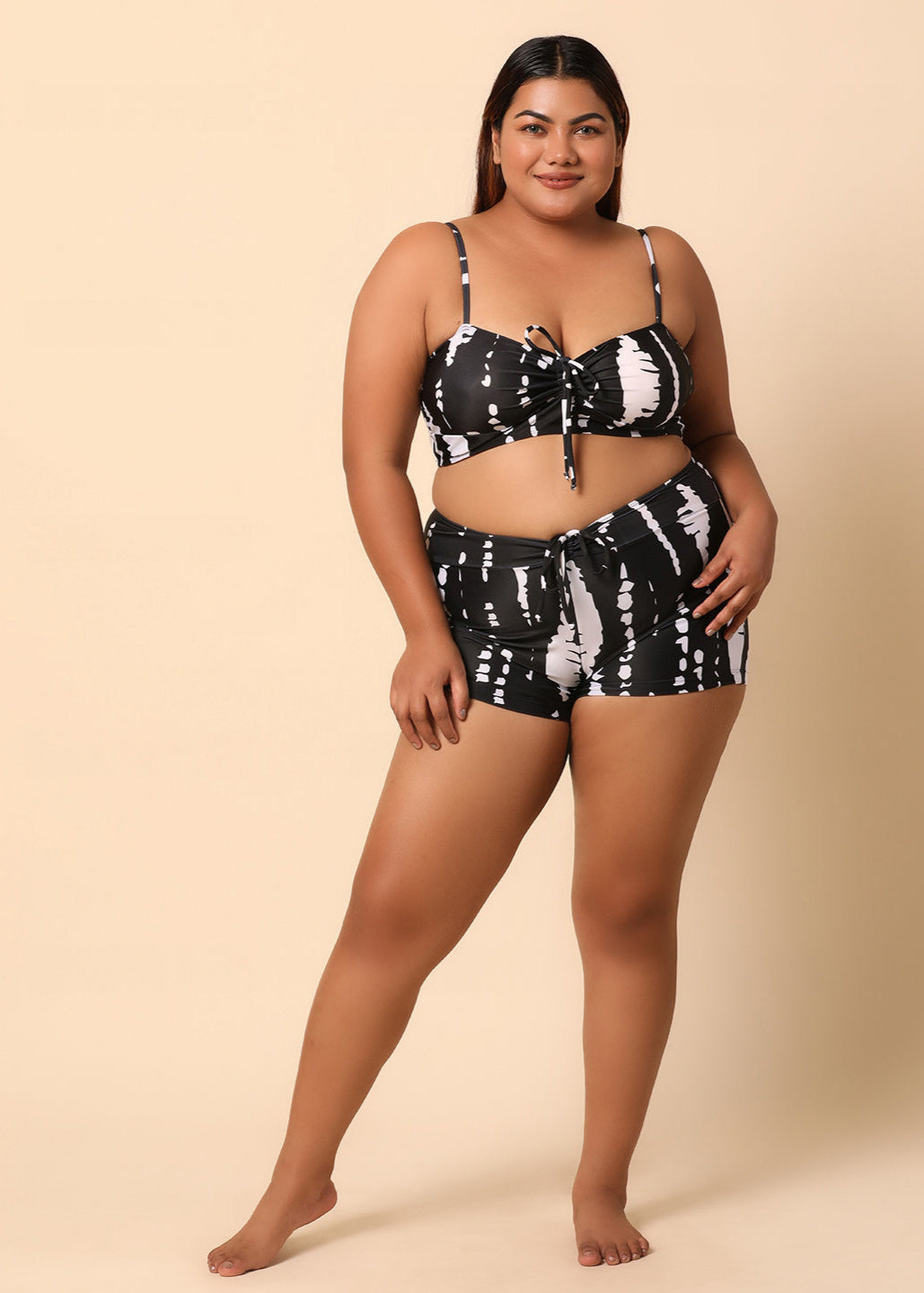 Black Printed swimwear set