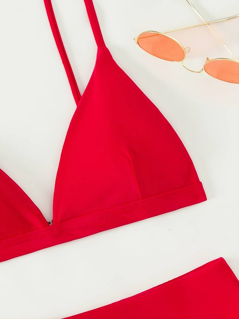 Red High-waisted Bikini