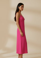 Pink Cut-Out Midi Dress