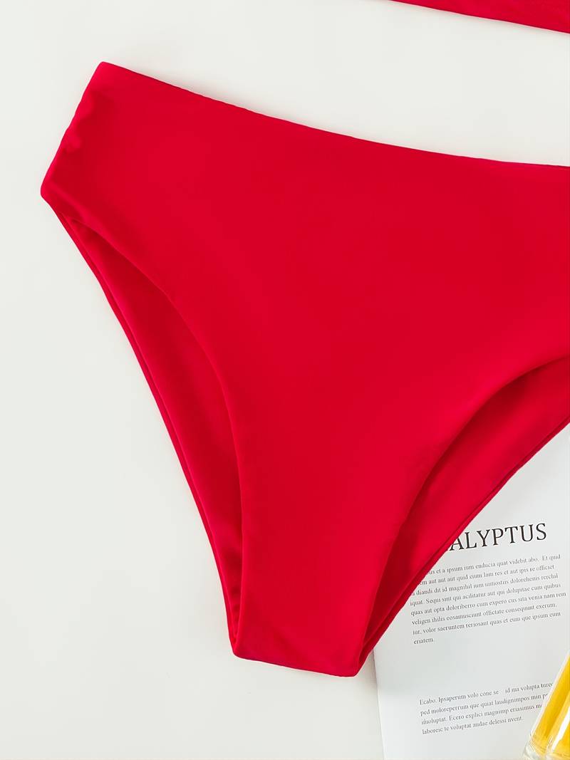 Red High-waisted Bikini