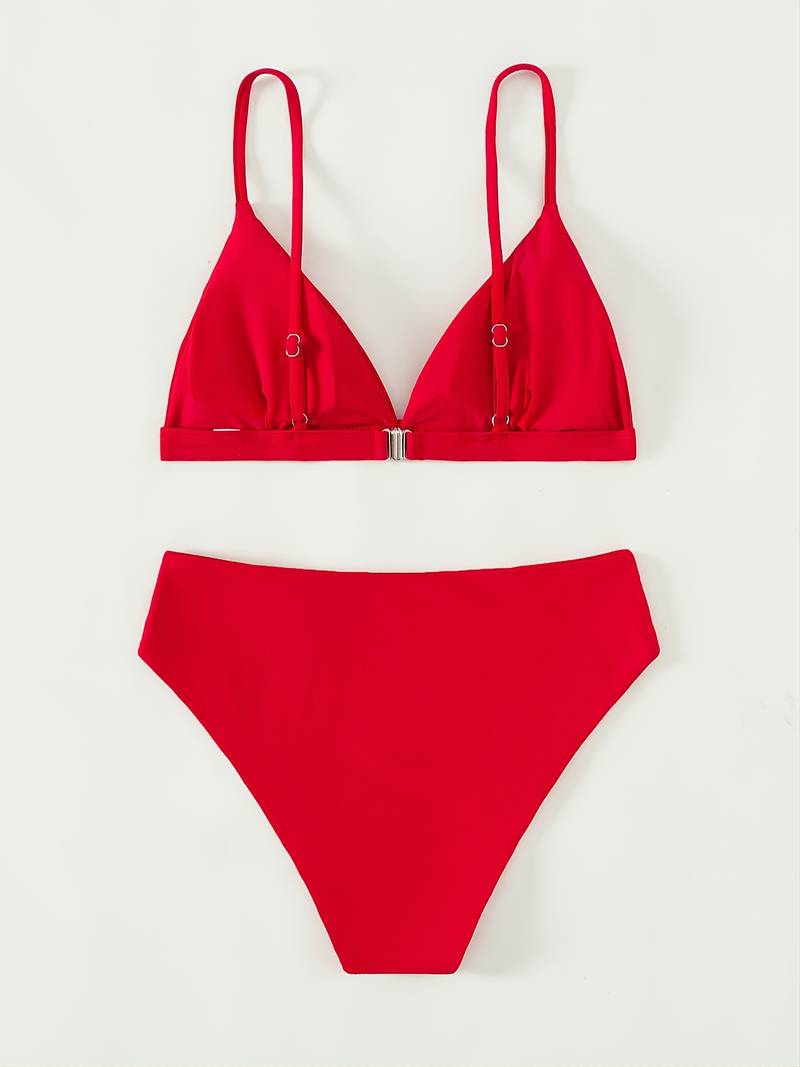 Red High-waisted Bikini