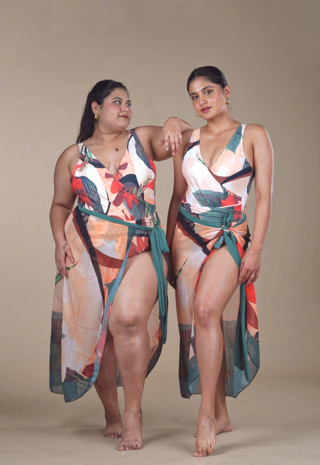 Beige Floral Sarong