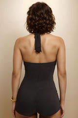 Black Padded monokini with Full Coverage