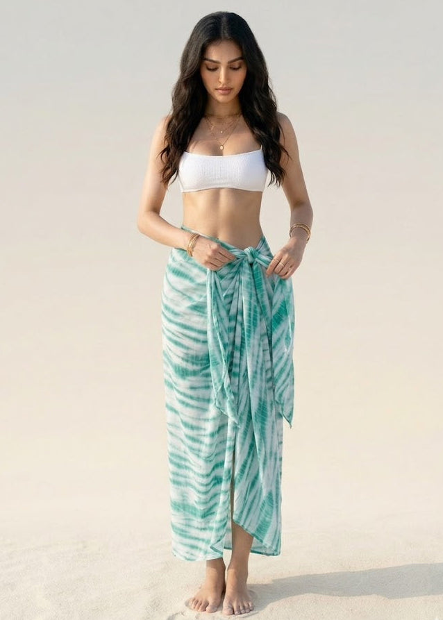 Tie & Dye Green Printed Sarong
