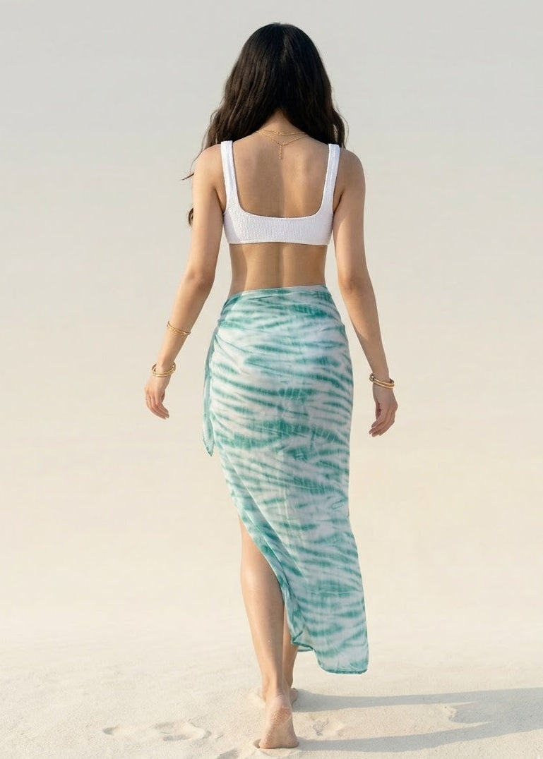 Tie & Dye Green Printed Sarong