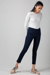 Navy Ankle Length Cigarette Pant