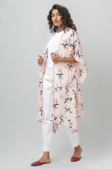 Peach Printed Shrug