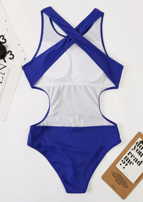 Blue padded Monokini