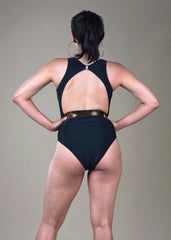 Black Padded monokini with designer back - WomanLikeU
