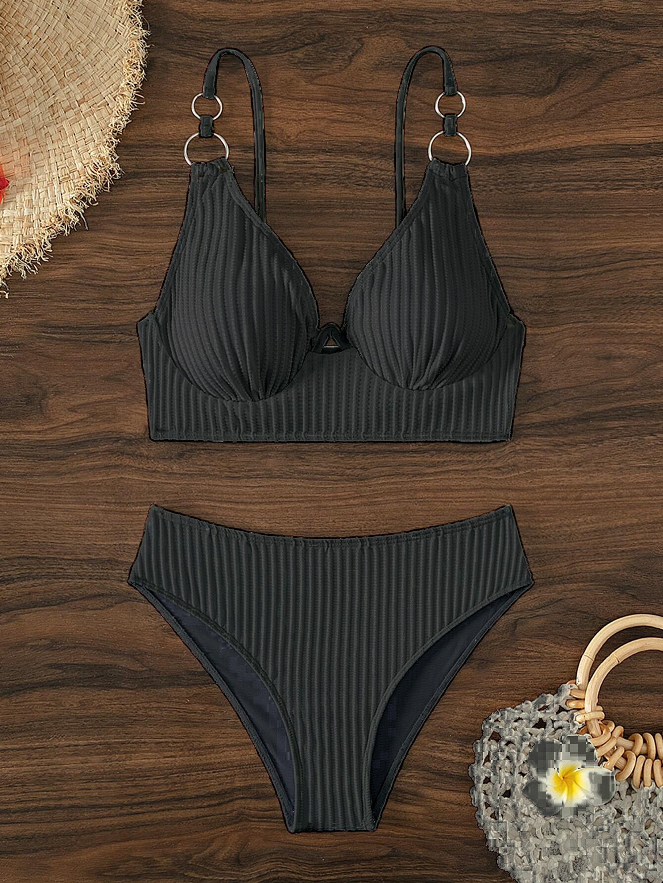Black Underwired Bikini - WomanLikeU