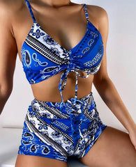 Blue Bikini Top & Shorts - WomanLikeU