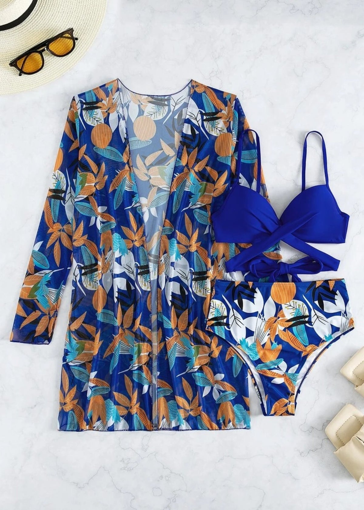Blue Bikini with Coverup - WomanLikeU
