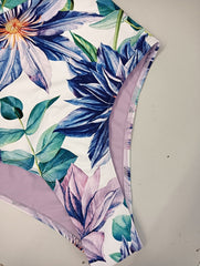 Flared Sleeve Floral Monokini - WomanLikeU