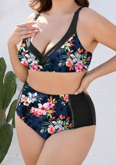 Floral Plus Size Bikini - WomanLikeU