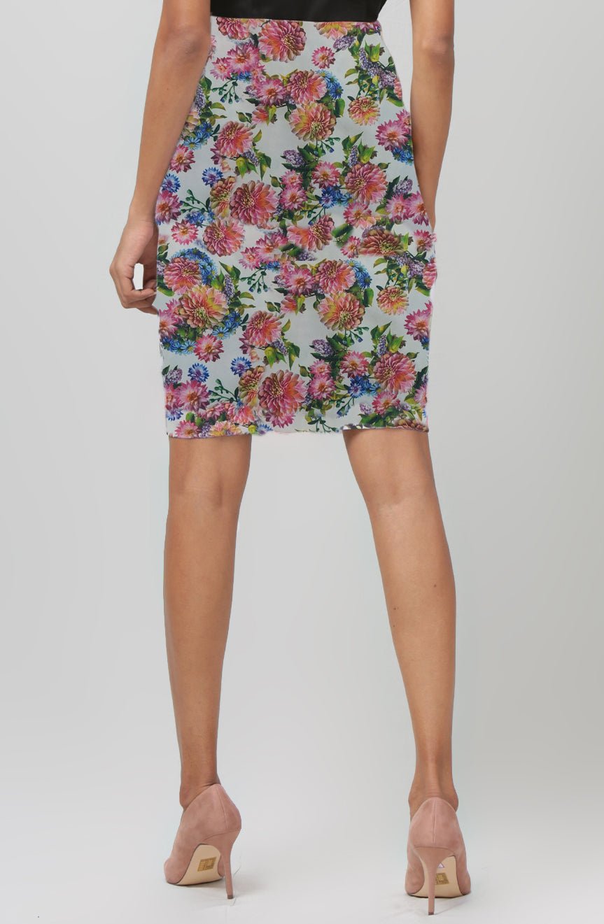 Floral Printed Scuba Skirt - WomanLikeU