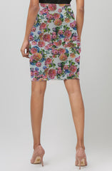 Floral Printed Scuba Skirt - WomanLikeU
