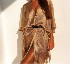 Golden shimmery shrug - WomanLikeU