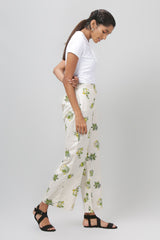 Green and Cream Printed Lower - WomanLikeU