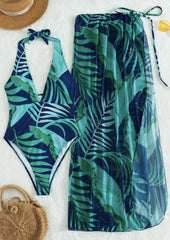 Green monokini with sarong - WomanLikeU