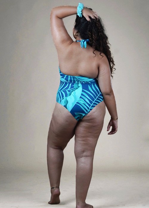 Green monokini with sarong - WomanLikeU
