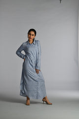 Blue and White Collared dress