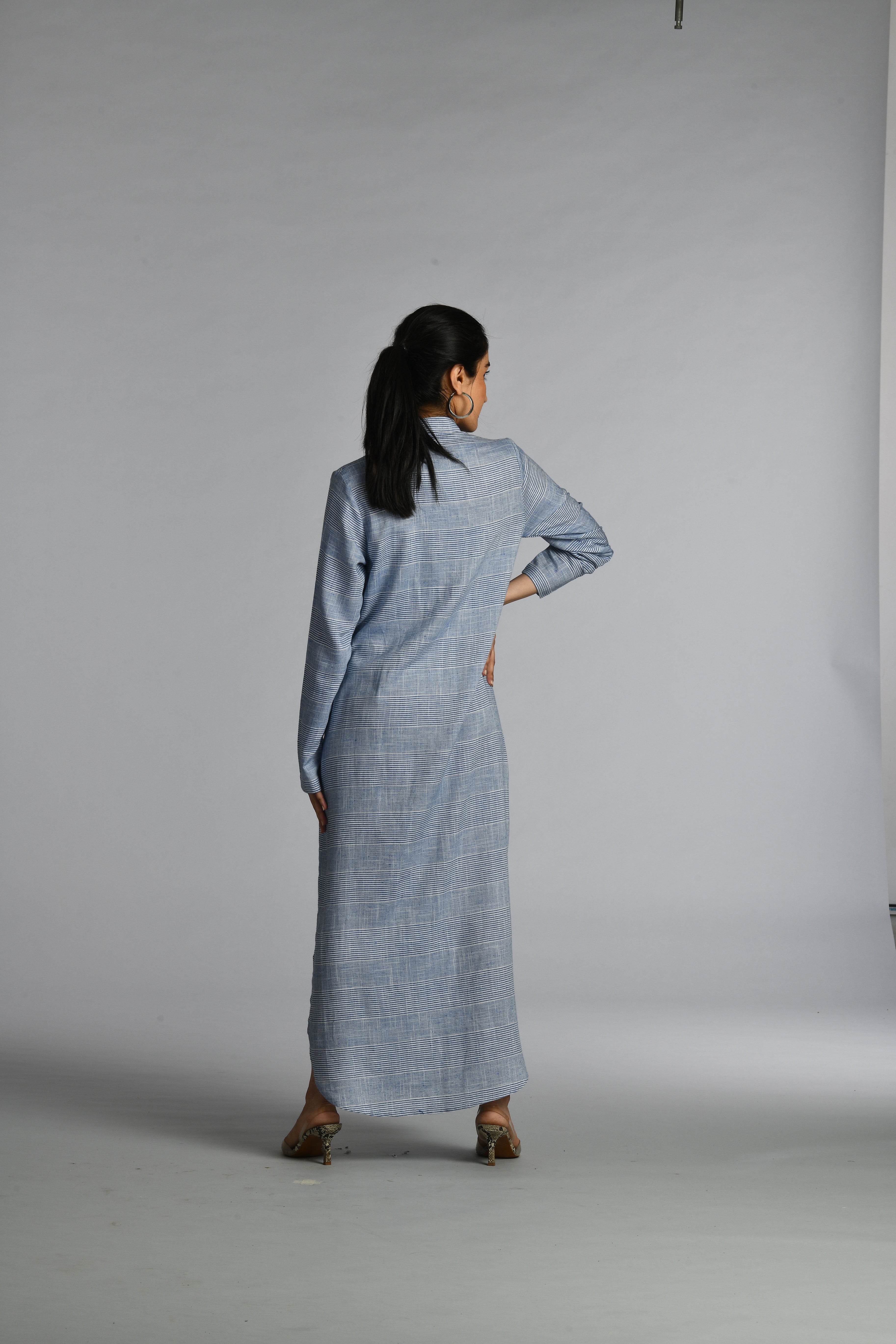 Blue and White Collared dress