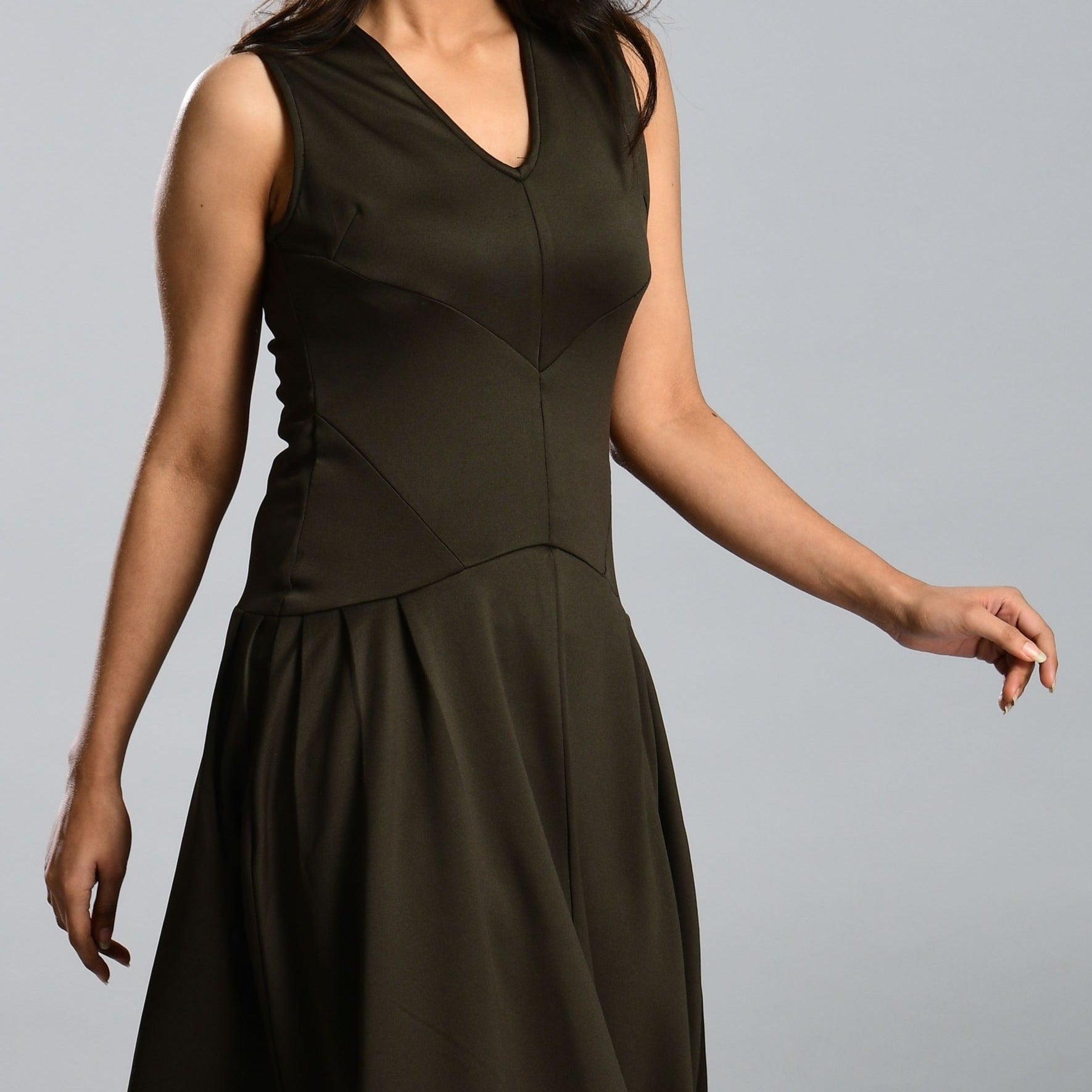 Olive Scuba Dress