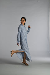 Blue and White Collared dress