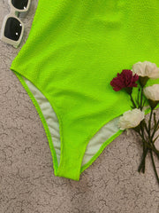 Neon Green Monokini - WomanLikeU