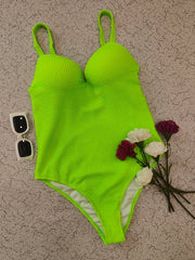 Neon Green Monokini - WomanLikeU