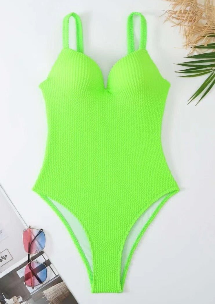 Neon Green Monokini - WomanLikeU