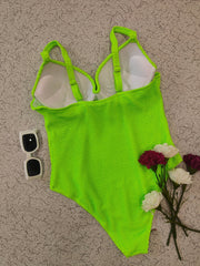 Neon Green Monokini - WomanLikeU