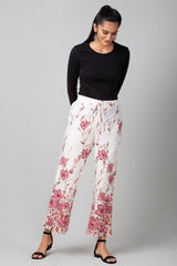 Pink and White Floral Printed Palazzo - WomanLikeU