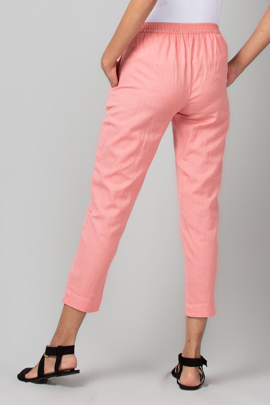 Pink Ankle Fit Cigarette Pants - WomanLikeU