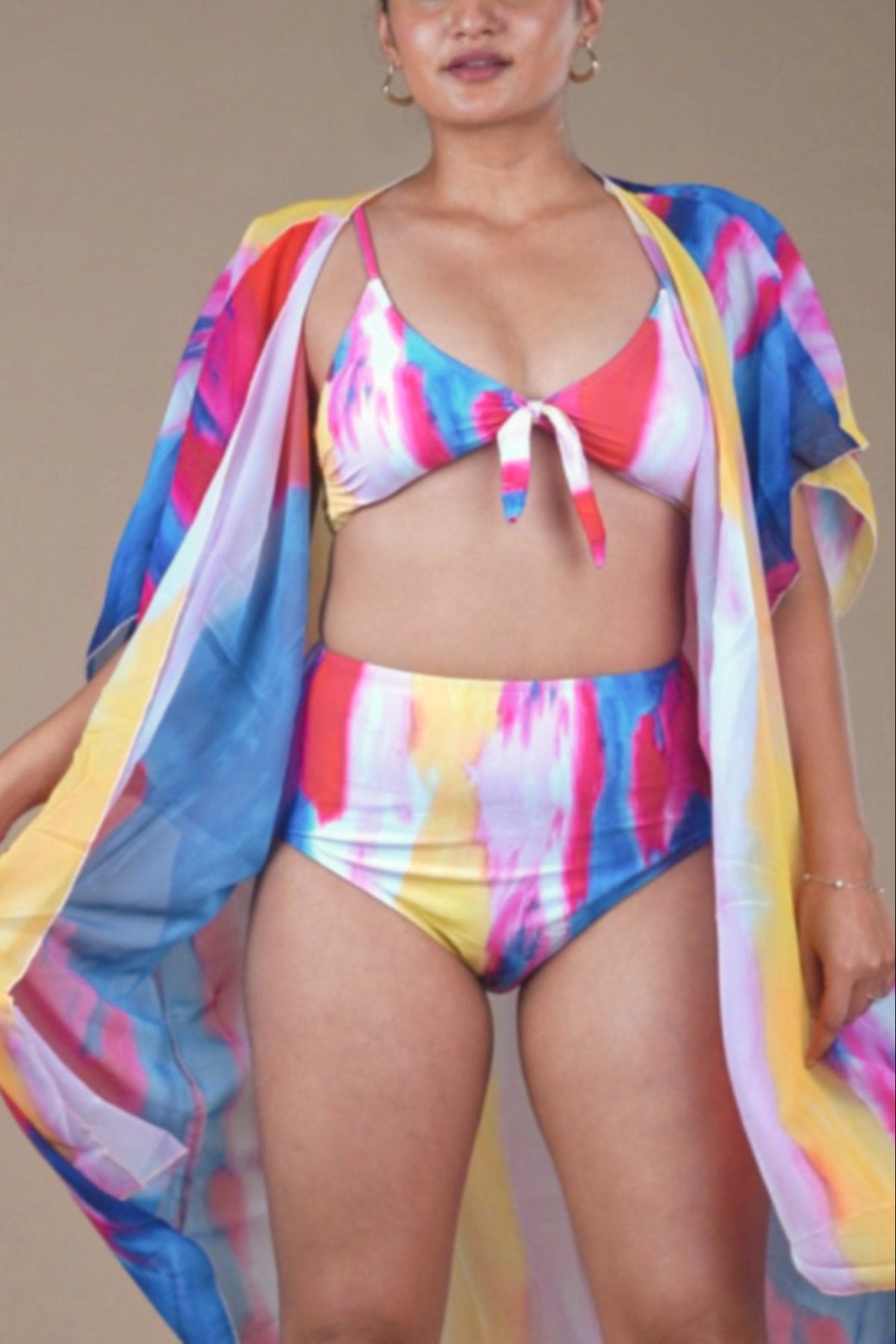 Pink Bikini with a Coverup - WomanLikeU