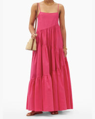 Pink Flared Dress - WomanLikeU