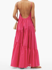 Pink Flared Dress - WomanLikeU
